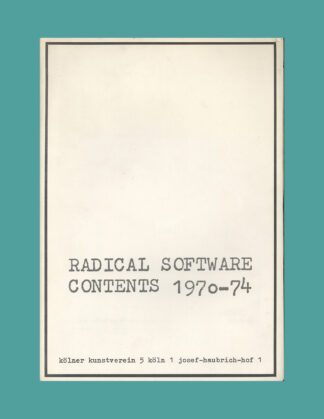 Radical Software Contents 1970-1974