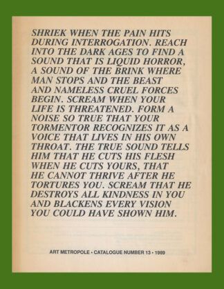 Art Metropole Catalogue number 13, 1989: Artist Project Jenny Holzer